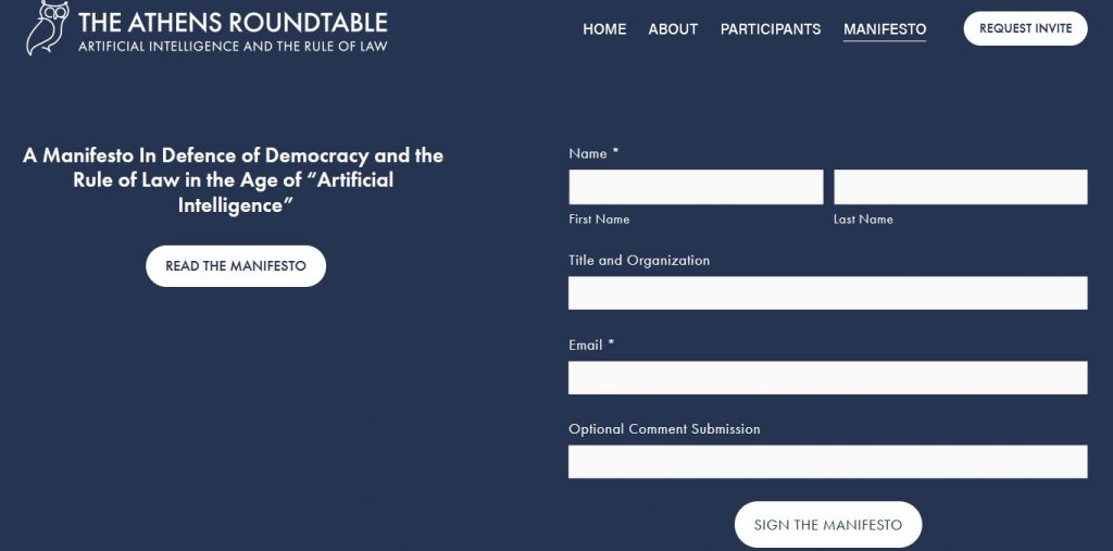 Screenshot der Manifest-Website