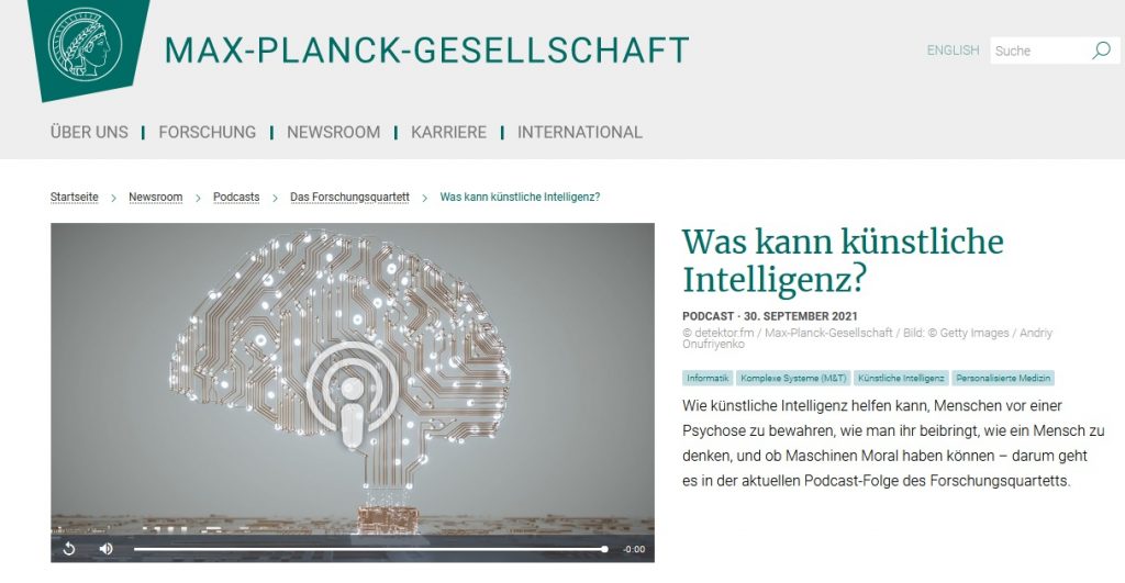 Screenshot vom MPG-Podcast